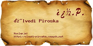 Ölvedi Piroska névjegykártya